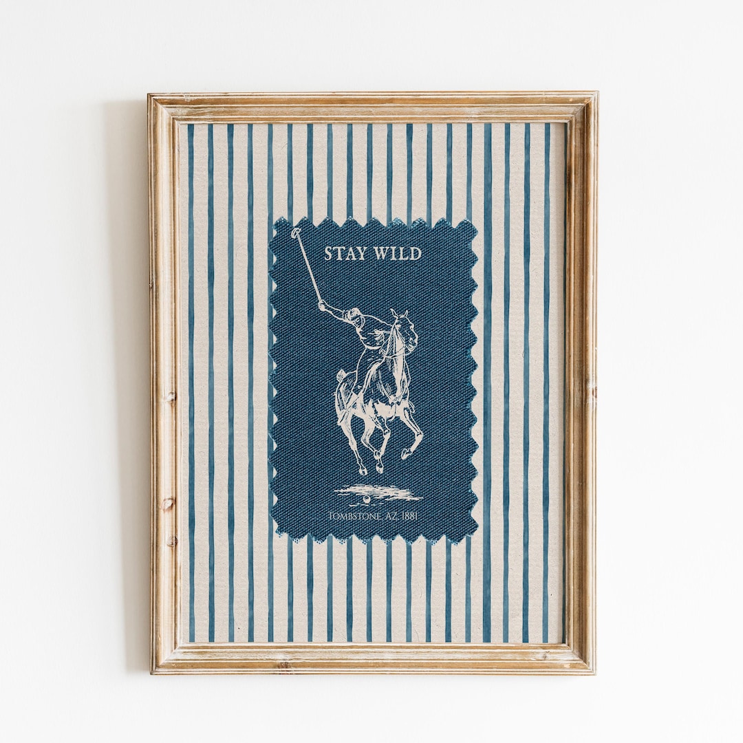 Vintage Rodeo Cowboy Poster | Western Striped Wall Art | Rustic ...