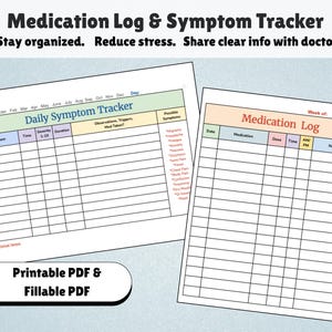 Pflegehelferin Medikamentation & Problem Tracker | Druckbare, ausfüllbare PDF