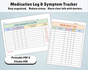 Pflegehelferin Medikamentation & Problem Tracker | Druckbare, ausfüllbare PDF