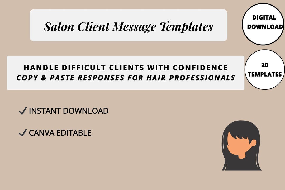 Salon Client Message Templates: Hair Stylist Scripts (canva Editable ...
