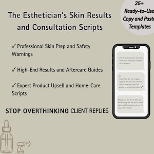 Esthetician Client Scripts - Facial Aftercare & Skin Prep Message Templates - Skin Care Business Communication Kit - Canva Digital Download