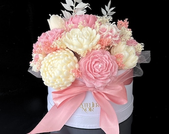 Bouquet di candele “Le Jardin Rosé” | Candele profumate ai fiori | Personalizzate con fragranza e numero di compleanno | L'ATELIER NOIR