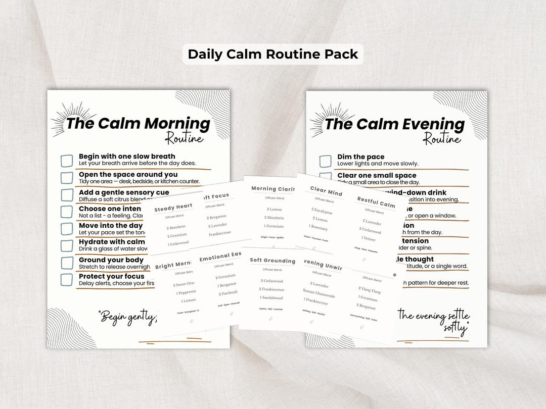 Morning & Evening Routine Bundle Printable | Daily Calm Routine Pack ...