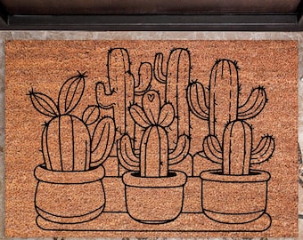 Cactus Doormat Cactus Door Mat Cactus Decor Cactus Welcome Mat Front Porch Decor Southwestern Doormat Desert Door Mat Floral Door Mat BGN9