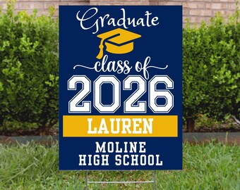 Personalized Graduation Yard Sign 2026 – Double Sided, Includes H-Stake YS62