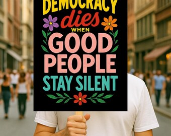 Protect Democracy Protest Poster, No Kings Rally Day Protests Sign, Anti-Trump, Political Activist Poster, Rally Resist Fascism Poster, PP31