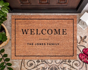 Welcome Doormat,Custom Welcome Mat,Welcome Personalized Name Doormat,Custom Doormat,Double Door Doormat,Extra Large Mat, Large Doormat DM18