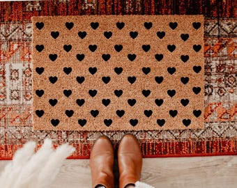 Valentines Day Decor, Valentines Doormat, Mini Hearts Doormat, Welcome Mat, Door Mat, Winter Doormat, Valentines Gift, DM11