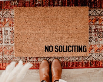 No Soliciting Doormat, Natural Coir Door Mat, Funny Rude Welcome Mat, Gift for Home, Couples Gift, DM50