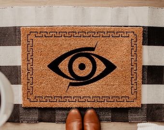 Boho Evil Eye Coir Doormat, Mystical Home Protection Doormat New Homeowner Gift, New Home Decor, Housewarming Gift, Cute Doormat, DM105
