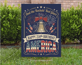 250 Years America Garden Sign, Patriotic Independence Decor, Vintage American Yard Sign, 250 Birthday USA Yard Sign, YS97
