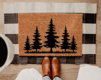 Treeline Doormat, Tree Line Doormat, Forest Doormat, Forest Door Mat, Tree Door Mat, Tree Doormat, Landscape Doormat BGN15