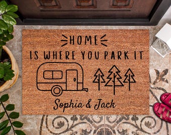 Custom Name Camper Doormat, Personalized Gift, Custom Camping Doormat, Custom RV Door Mat, Outdoor Mat, Entryway Decor, Housewarming DM117