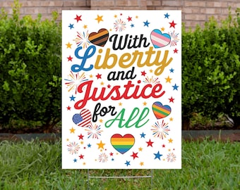 With Liberty And Justice For All Garden Sign YS121