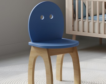 Kids Chair Laser Cut SVG DXF Files – 57 cm Height, 30x30 cm Wooden Toddler Chair Template, CNC Montessori Furniture Pattern Digital Download