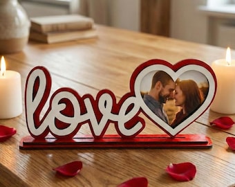 Lasergesneden Love Heart fotolijstjes SVG DXF-bestanden | Valentijnsdagcadeau | Huwelijkscadeau | DIY fotolijst vector | MDF Multiplex Acryl