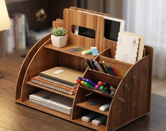 20 Schreibtisch Organizer Laser Cut Bundle | CNC SVG DXF-Dateien | Sperrholz Plan | Büro-Lagerungs-Vkt-Vorlagen