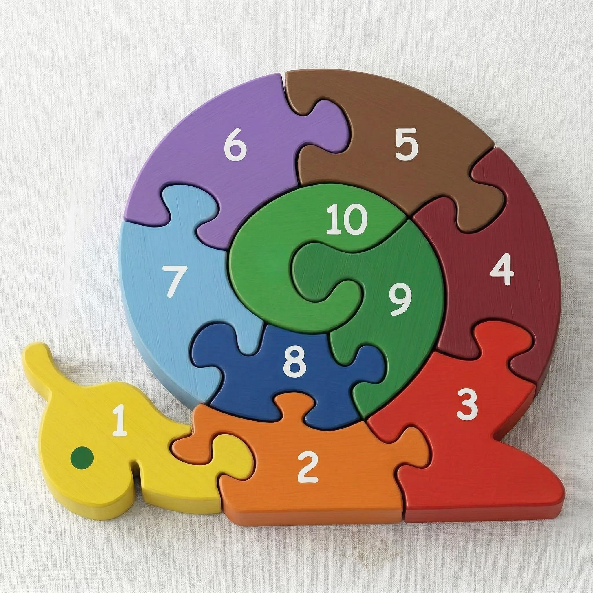 Snail Number Puzzle Laser Cut SVG DXF Files | Montessori Wooden ...