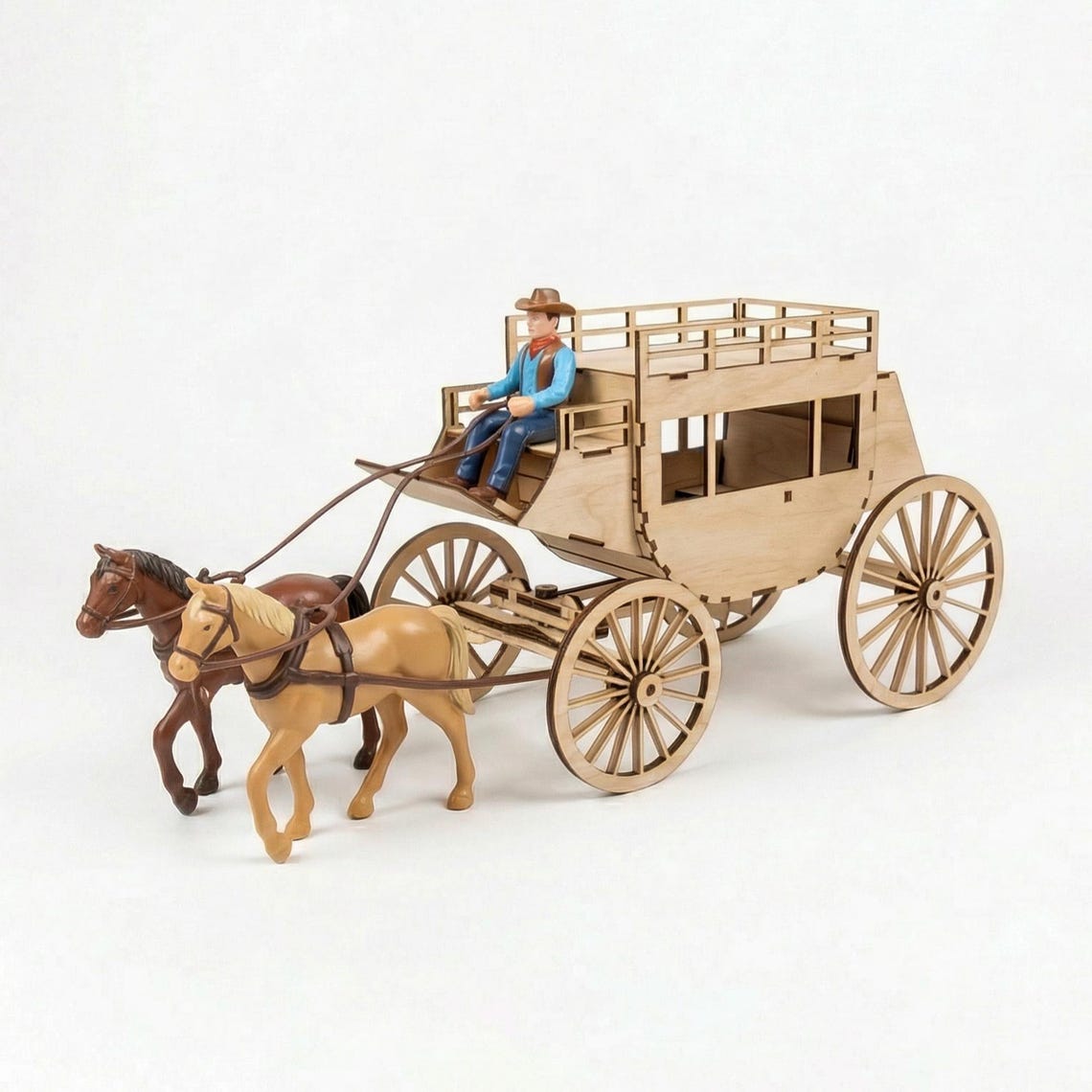 Wild West Stagecoach Laser Cut DXF SVG PDF Files | 3d Wooden Puzzle Cnc ...