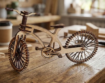 Laser geschnitten Fahrraddatei, SVG DXF, Cruiser Bike 3D Modell Plan, 3 mm Sperrholz Cnc Vektor, Miniatur Holzzyklus, DIY Schreibtisch Dekor Geschenk