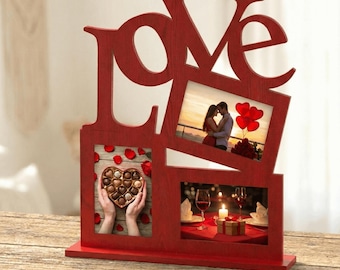 Moldura de Foto com Tema de Amor em SVG e DXF | Arquivos para Corte a Laser | Presente de Dia dos Namorados | Moldura de Foto DIY em Vetor | Compatível com Glowforge | MDF, Compensado e Acrílico