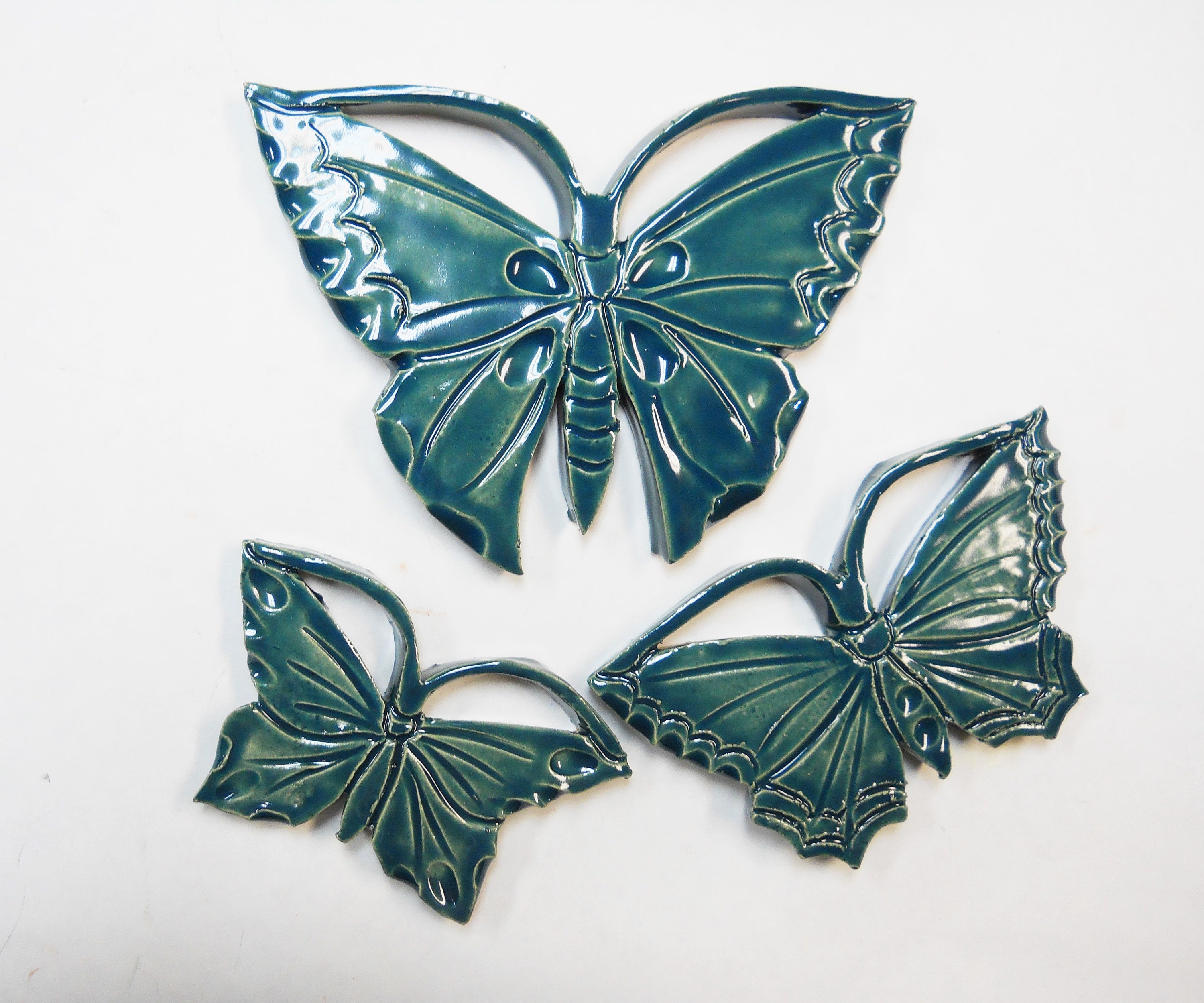 Butterfly Mosaic Tiles Handmade Ceramic Tiles Butterfly Wall Etsy