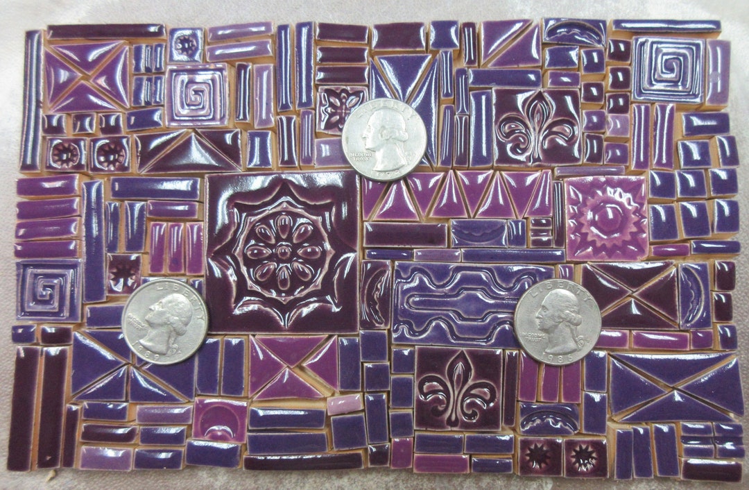 190 Mosaic Tiles Handmade Ceramic Craft Tiles Assorted Etsy