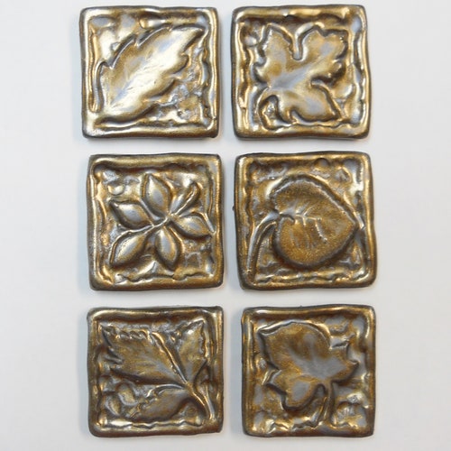 Mosaic Tiles Leaf Craft Tiles Handmade Ceramic Tiles Etsy