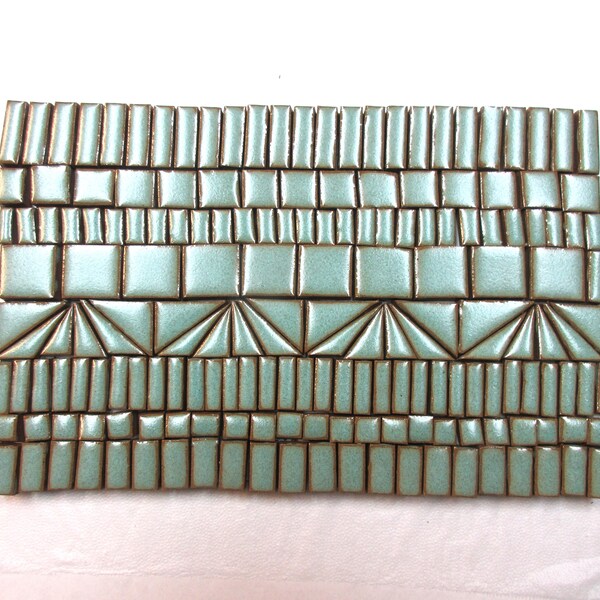 180+ Mosaic Tiles, Handmade Ceramic Craft Tiles, Stoneware Art Tiles, Rustic Turquoise Glazed Craft Tiles for Mosaics Asst #4P