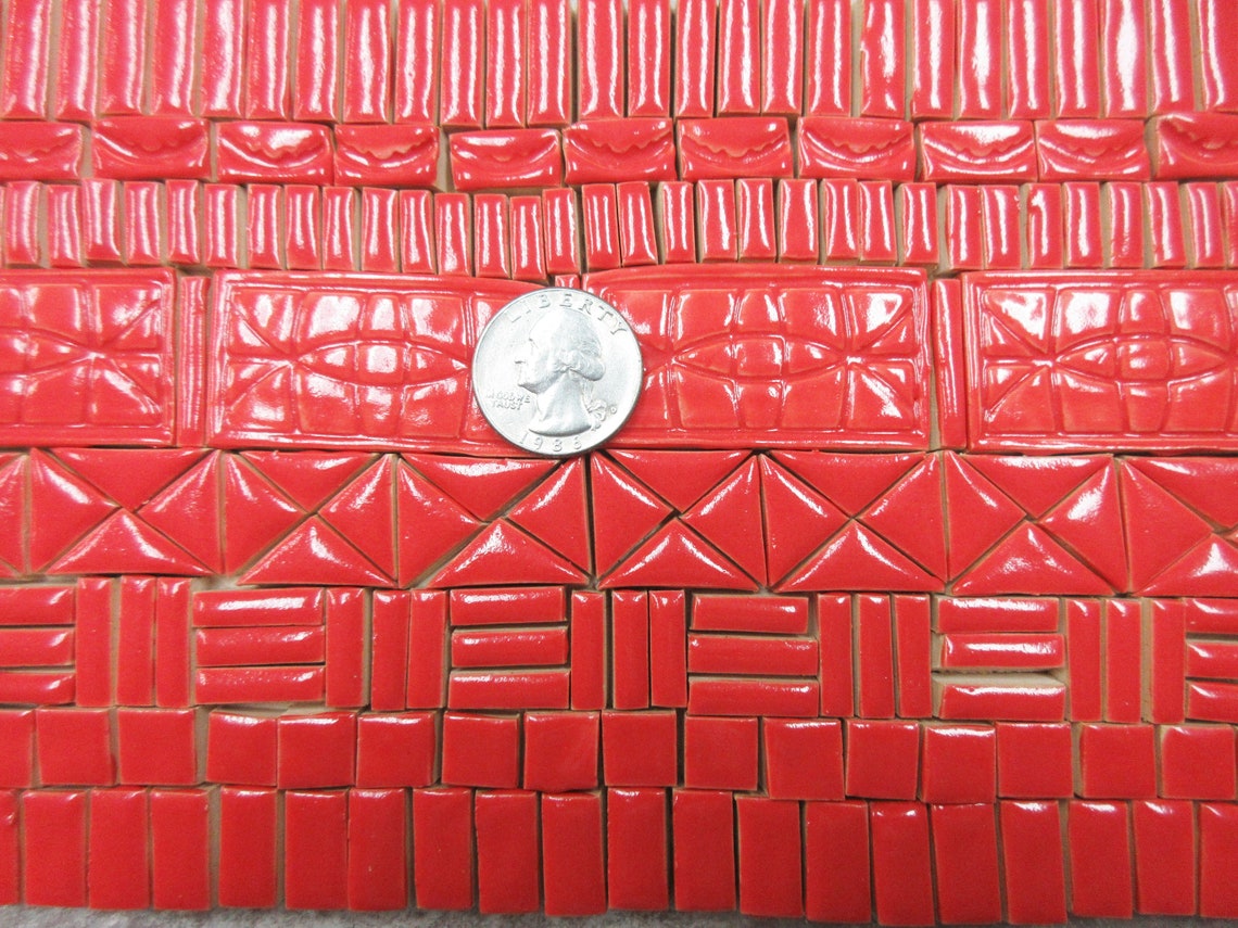 195 Mosaic Tiles Handmade Ceramic Craft Tiles Stoneware Etsy