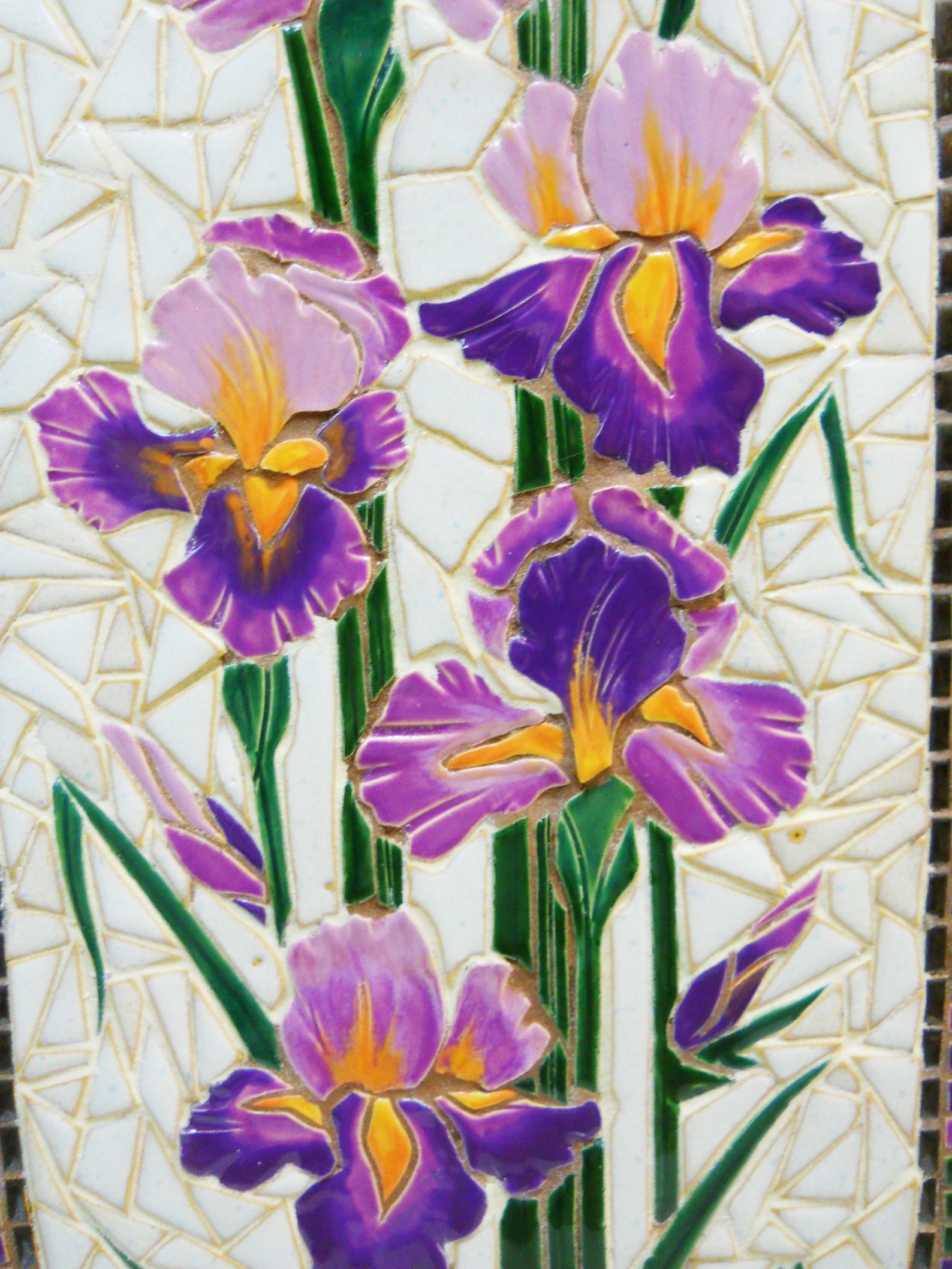 Bearded Iris Mosaic Original Wall Art Handmade Ceramic Tile Etsy