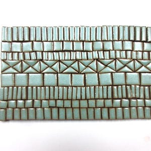 185+ Mosaic Tiles, Handmade Ceramic Craft Tiles, Small Stoneware Mosaic Art Tiles, Rustic Turquoise Glazed Craft Tiles for Mosaics, #2P