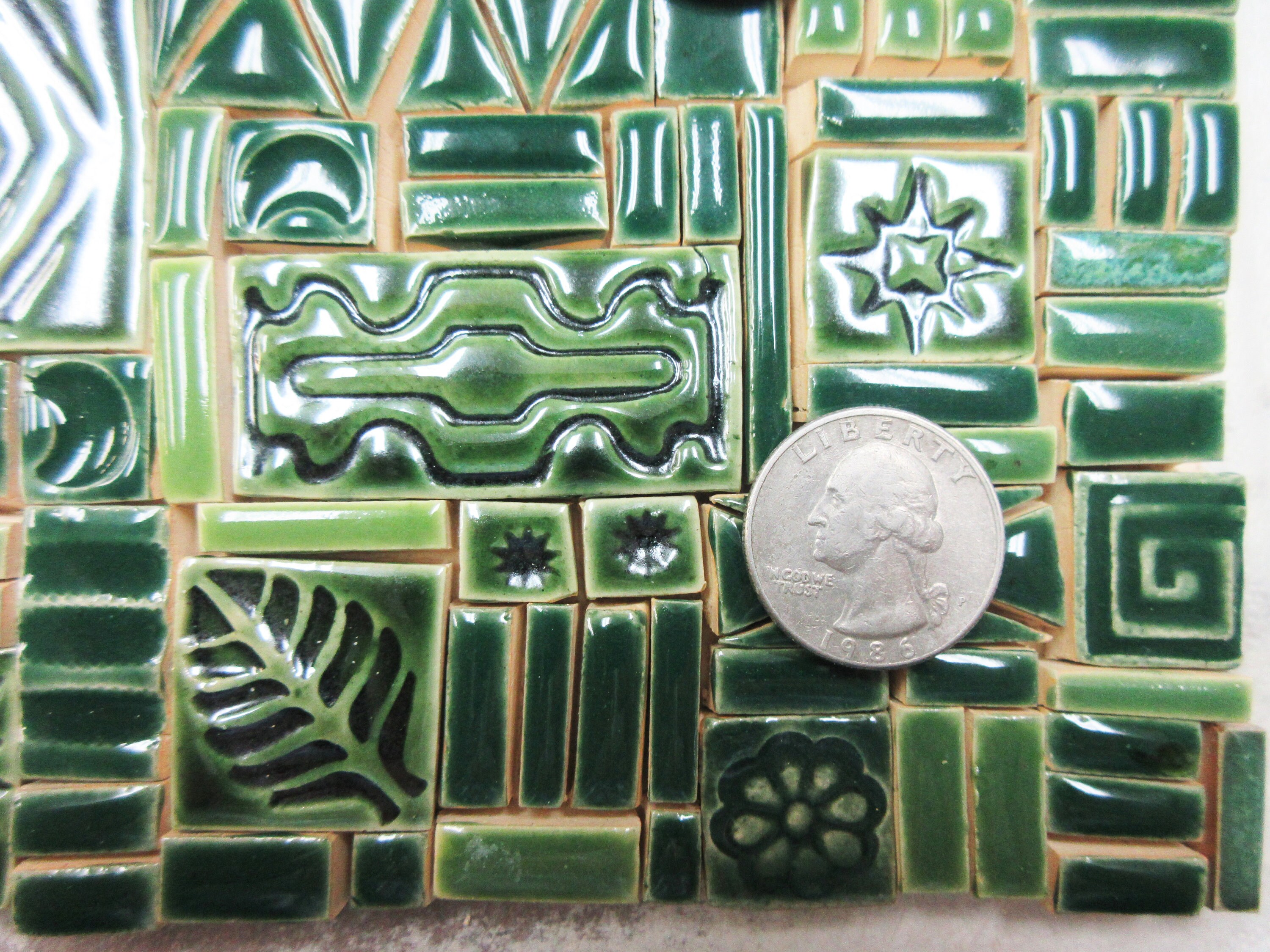 170 Mosaic Tiles Handmade Ceramic Craft Tiles Assorted Etsy