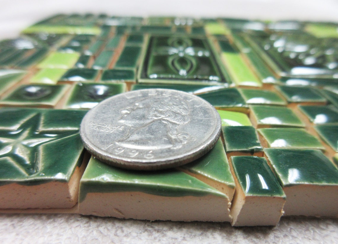 170 Mosaic Tiles Handmade Ceramic Craft Tiles Assorted Etsy