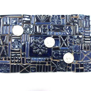 160+ Mosaic Tiles: Handmade Ceramic Craft Tiles, Assorted Tile Shapes / Textures / Sizes,  Blue Glazed Tiles for Art Projects