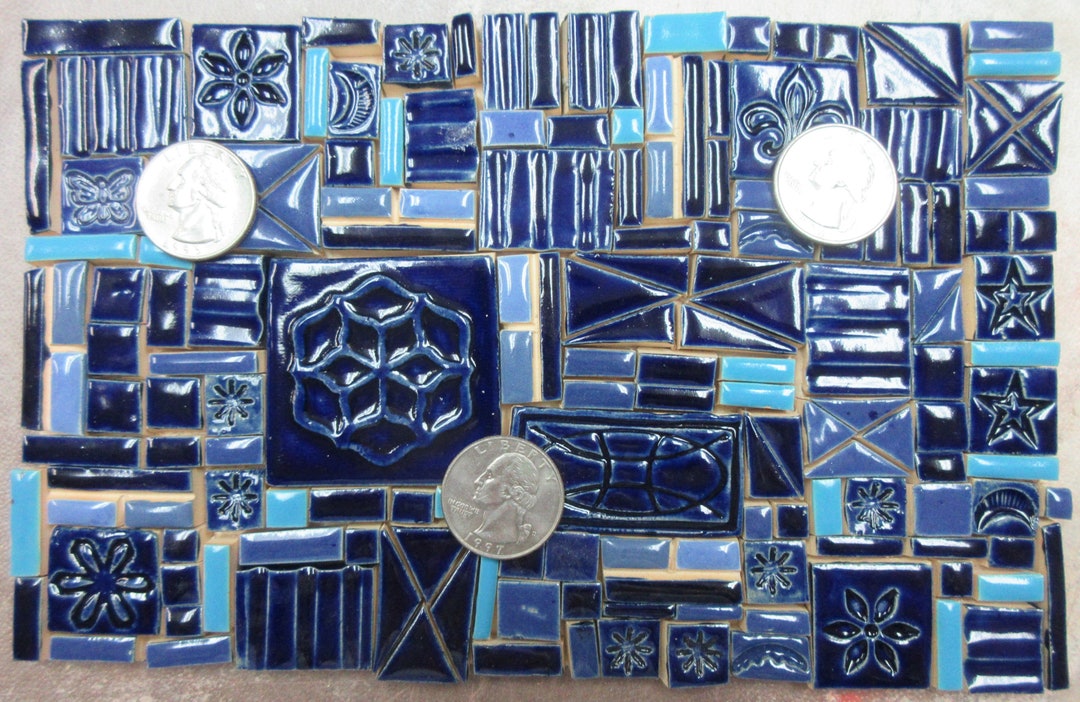 160 Mosaic Tiles Handmade Ceramic Craft Tiles. Assorted Tile Etsy