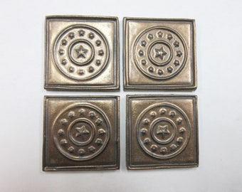 Focal Mosaic Tiles  2-inch Old Gold Mosaic Center Tiles  set of 4: Star Medallion Ceramic Corner Tiles. Handmade Ceramic Craft Tiles. #T9a