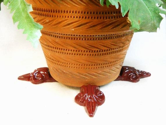 hanging plant holder Macrame Hanging Planter with Wood Base Natural main image 0