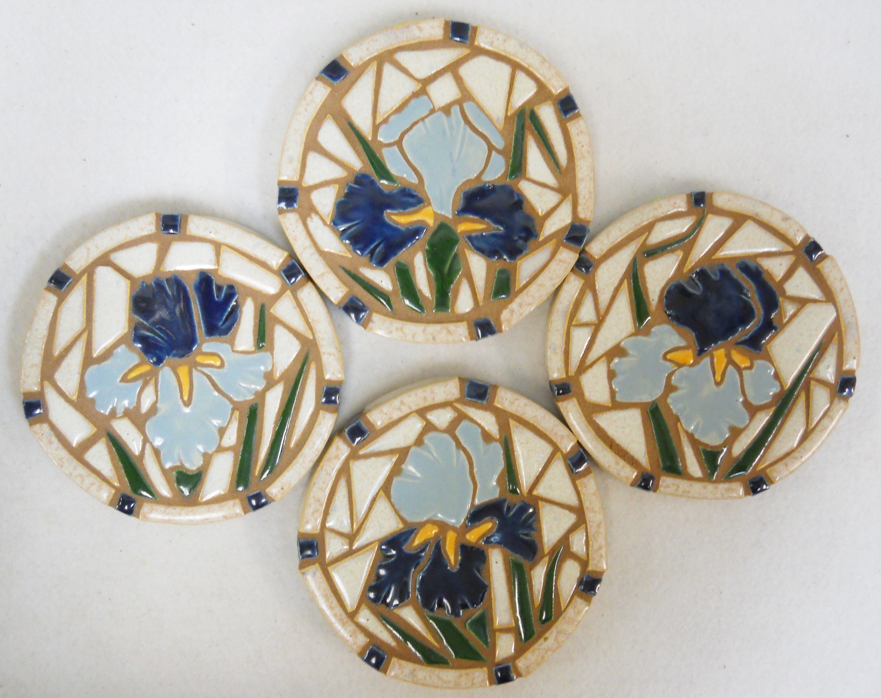 Mosaic Tile Coasters Handmade Ceramic Tile Coasters Stoneware Etsy
