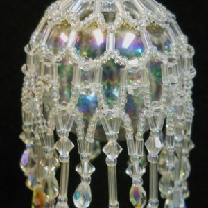 PATTERN ONLY Beaded Christmas Ornament Cover Holiday Original " Icicles"  FREE Shipping