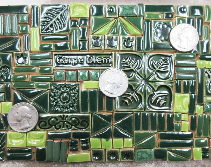 175 Mosaic Tiles Handmade Ceramic Craft Tiles Focal Tile Etsy
