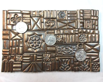 145+ Mosaic Tiles, Handmade Ceramic Craft Tiles; Assorted Shapes, Textures and Sizes; Old Gold Metallic Shades Glazed Art Supplies