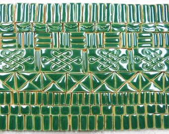 Pesto Green 20mm Unglazed Porcelain Mosaic 25 Tile Mosaic Sheet 