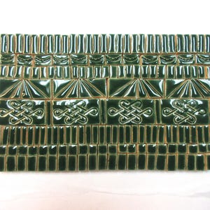 175+ Mosaic Tiles: Handmade Ceramic Craft Tiles, Small Dark Green Stoneware Mosaic Art Tiles, Glazed Craft Tiles, Asst 2