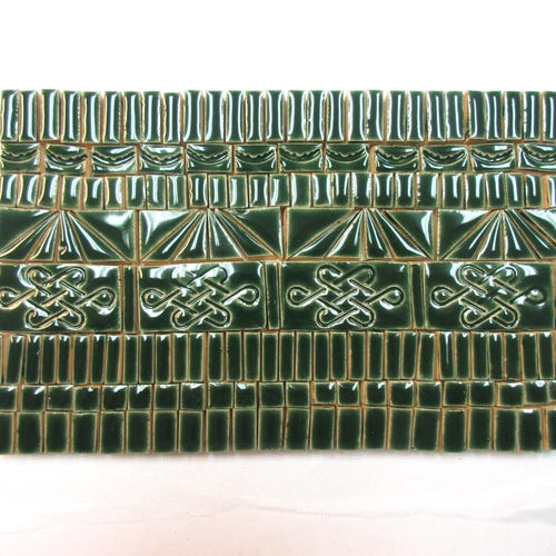 175+ Mosaic Tiles: Handmade Ceramic Craft Tiles, Small Dark Green Stoneware Mosaic Art Tiles, Glazed Craft Tiles, Asst 2