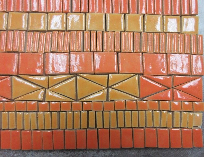 195 Mosaic Tiles Handmade Ceramic Craft Tiles Stoneware Etsy