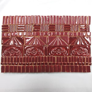 190+ Mosaic Tiles, Small Handmade Ceramic Craft Tiles, Stoneware Burgundy Dark Red Glazed Pieces for Mosaics, Craft Tiles, Mosaic Art #1