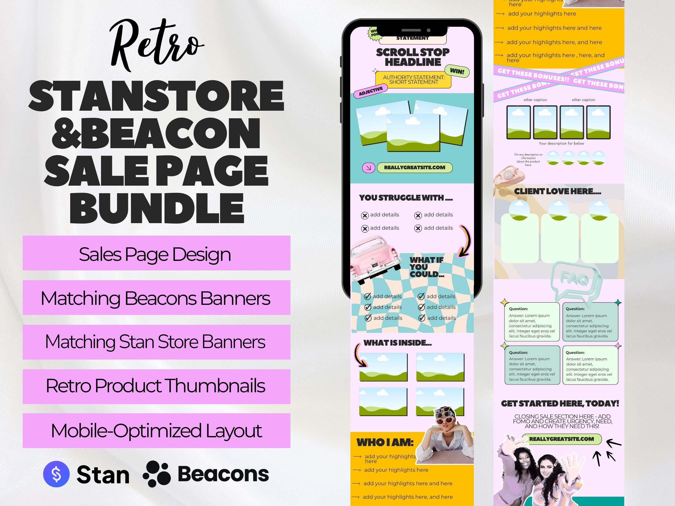 Stan Store Beacons Canva Sales Page Template | Digital Products ...