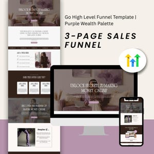 Go High Level Sales Funnel Template Bundle | Femininer GHL-Funnel für weibliche Coaches und Dienstleisterinnen | 3-seitiger Funnel | Plug & Play
