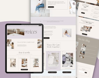 Squarespace Website Template for Coaches, Digital Creators & Online Service Providers | Feminine Website Template Squarespace 7.1
